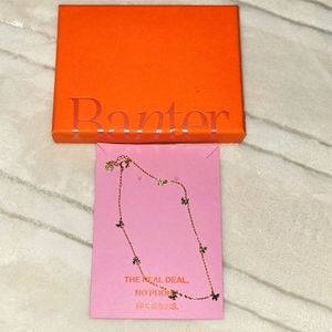 Diamond-Cut Butterfly Station Anklet in 10K Two-Tone Gold - 10